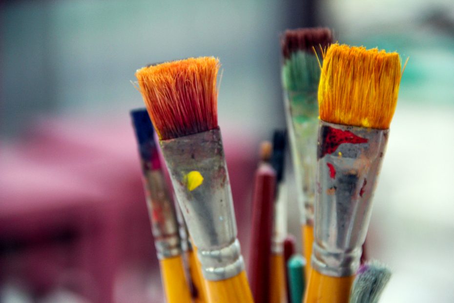 Creative artistic painting brushes
